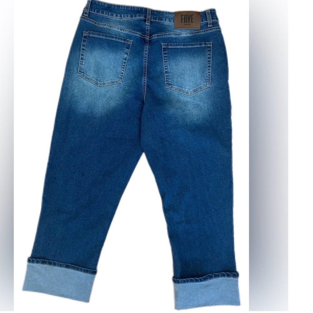 Frye Indigo Denim Jeans with Rolled Cuffs Size 10